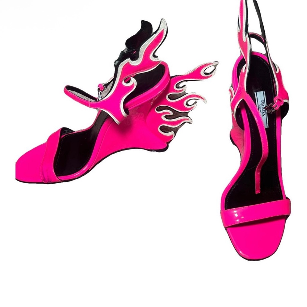Prada Women's Neon Pink Flame Heels